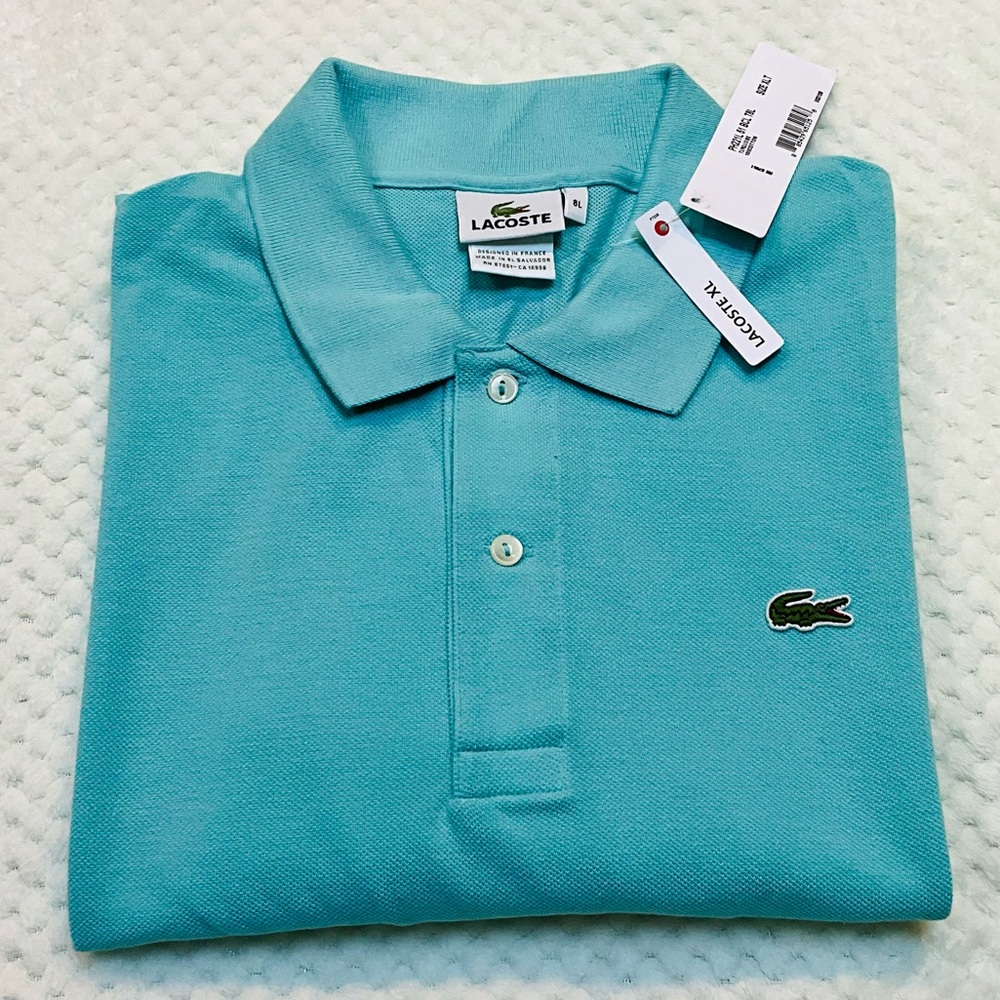 NWT Lacoste Men’s Polo - Turquoise Blue, size XLT (Tall XL)